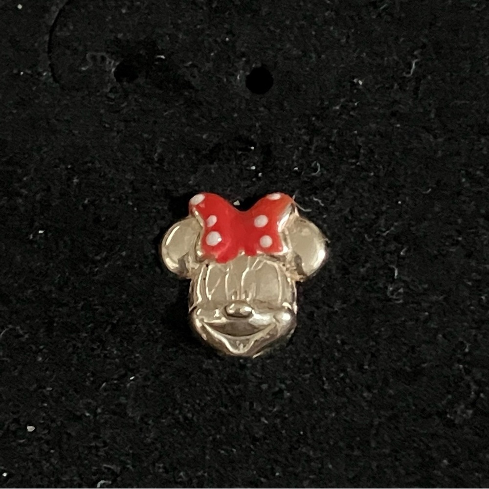 Disney Minnie Mouse Stud Earrings Sterling Silver Enamel
